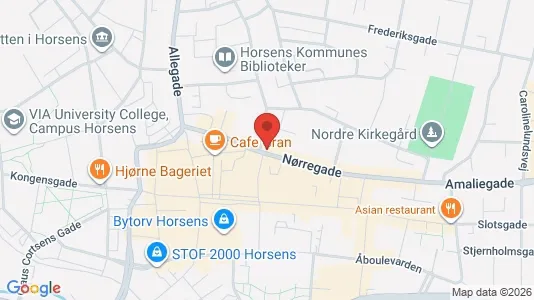 Erhvervslokaler til leje i Horsens - kort over placeringen