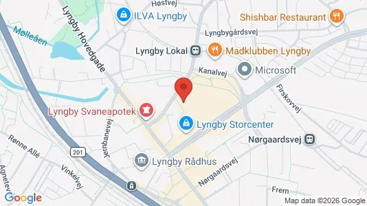 Erhvervslokaler til leje i Kongens Lyngby - kort over placeringen