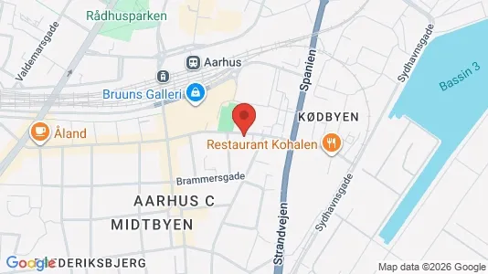 Erhvervslokaler til leje i Århus C - kort over placeringen
