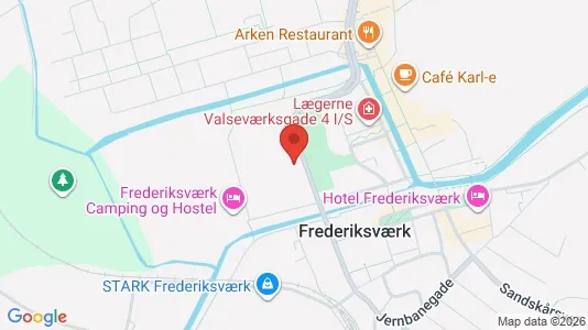 Erhvervslokaler til leje i Frederiksværk - kort over placeringen