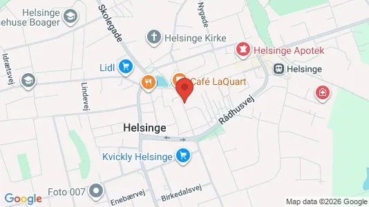 Erhvervslokaler til leje i Helsinge - kort over placeringen