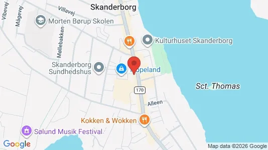 Erhvervslokaler til leje i Skanderborg - kort over placeringen