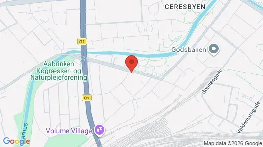 Erhvervslokaler til leje i Århus C - kort over placeringen