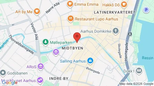 Erhvervslokaler til leje i Århus C - kort over placeringen