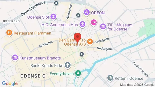 Erhvervslokaler til leje i Odense C - kort over placeringen