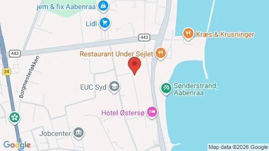 Erhvervslokaler til leje i Aabenraa - kort over placeringen