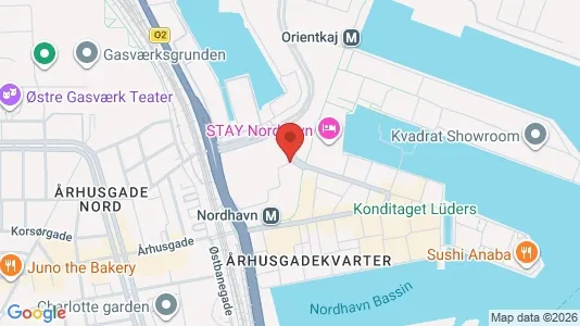 Erhvervslokaler til leje i Nordhavn - kort over placeringen