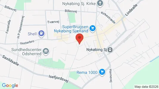 Erhvervslokaler til leje i Nykøbing Sjælland - kort over placeringen
