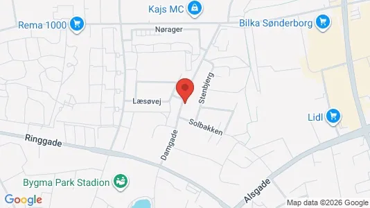 Erhvervslokaler til leje i Sønderborg - kort over placeringen