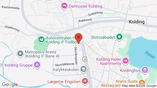 Erhvervslokaler til leje i Kolding - kort over placeringen