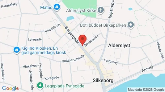 Erhvervslokaler til leje i Silkeborg - kort over placeringen
