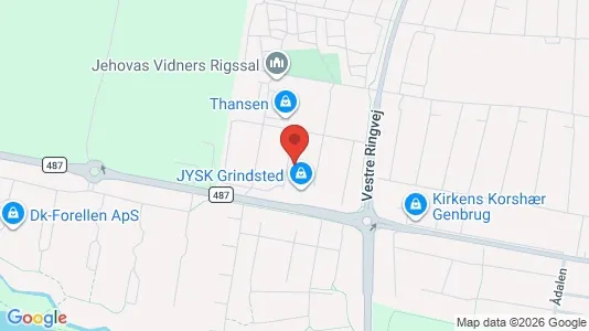 Erhvervslokaler til leje i Grindsted - kort over placeringen