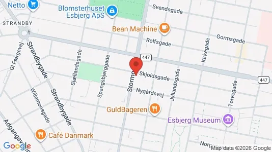 Erhvervslokaler til leje i Esbjerg Centrum - kort over placeringen