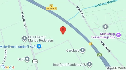 Erhvervslokaler til leje i Randers SV - kort over placeringen