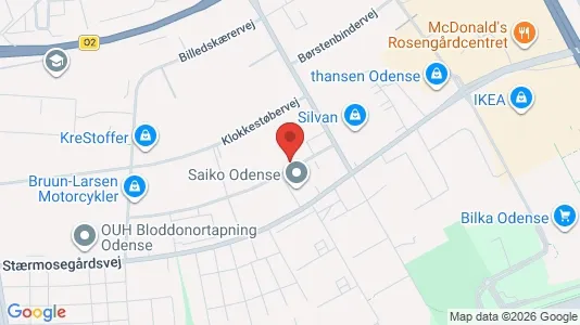 Erhvervslokaler til leje i Odense M - kort over placeringen