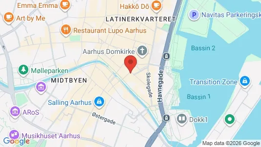 Erhvervslokaler til leje i Århus C - kort over placeringen