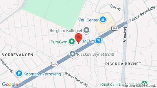 Erhvervslokaler til leje i Risskov - kort over placeringen