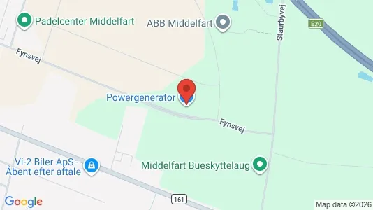Erhvervslokaler til leje i Middelfart - kort over placeringen