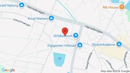 Erhvervslokaler til leje i Hillerød - kort over placeringen