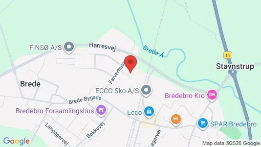 Erhvervslokaler til leje i Bredebro - kort over placeringen