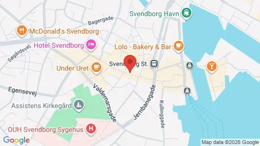 Erhvervslokaler til leje i Svendborg - kort over placeringen