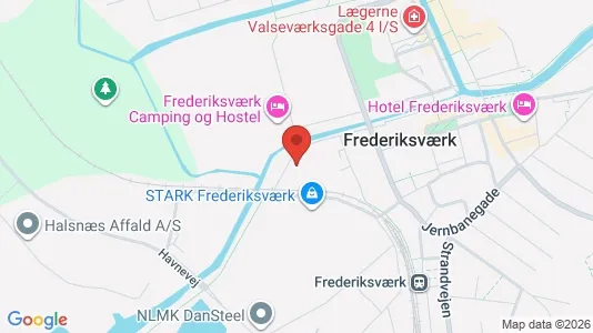 Erhvervslokaler til leje i Frederiksværk - kort over placeringen