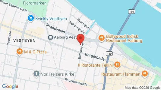 Erhvervslokaler til leje i Aalborg Centrum - kort over placeringen