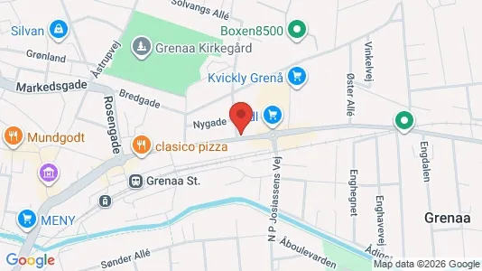 Erhvervslokaler til leje i Grenaa - kort over placeringen
