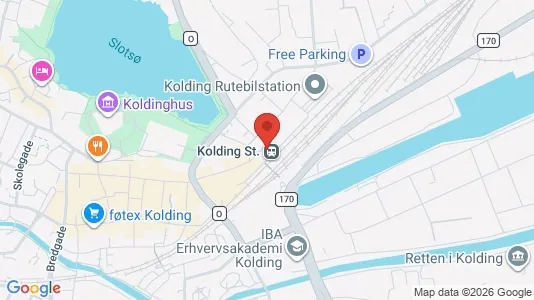 Erhvervslokaler til leje i Kolding - kort over placeringen