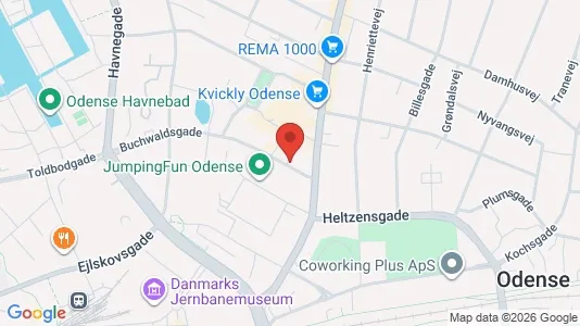 Erhvervslokaler til leje i Odense C - kort over placeringen
