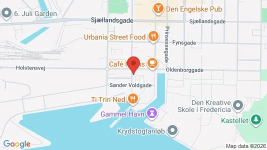 Erhvervslokaler til leje i Fredericia - kort over placeringen