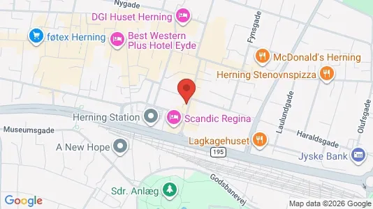 Erhvervslokaler til leje i Herning - kort over placeringen