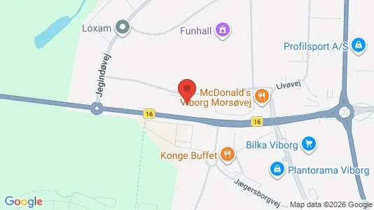 Erhvervslokaler til leje i Viborg - kort over placeringen
