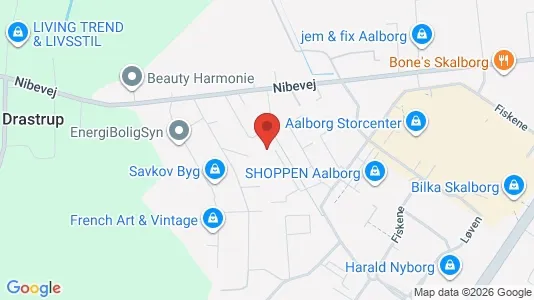 Erhvervslokaler til leje i Aalborg SV - kort over placeringen