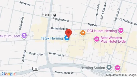 Erhvervslokaler til leje i Herning - kort over placeringen