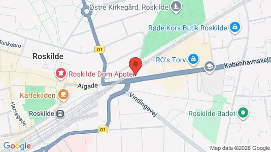 Erhvervslokaler til leje i Roskilde - kort over placeringen