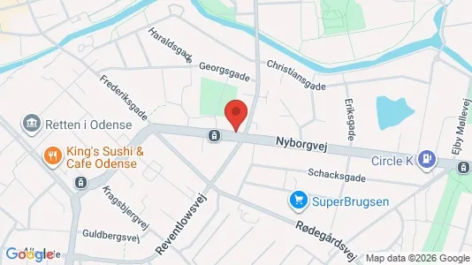 Erhvervslokaler til leje i Odense C - kort over placeringen