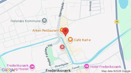 Erhvervslokaler til leje i Frederiksværk - kort over placeringen