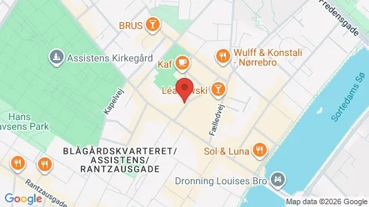 Erhvervslokaler til leje i Nørrebro - kort over placeringen