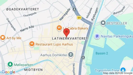 Erhvervslokaler til leje i Århus C - kort over placeringen
