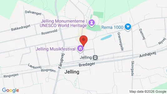 Erhvervslokaler til leje i Jelling - kort over placeringen