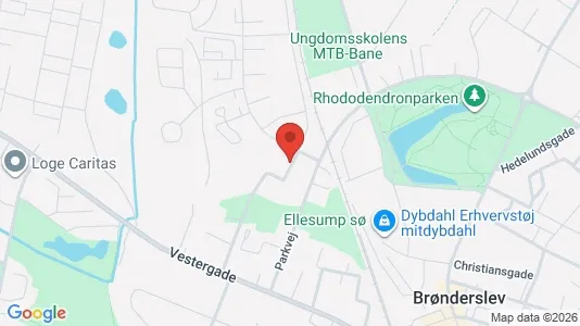 Erhvervslokaler til leje i Brønderslev - kort over placeringen