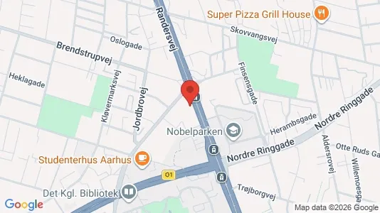 Erhvervslokaler til leje i Århus N - kort over placeringen