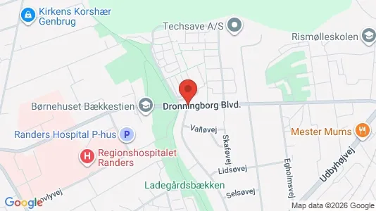 Erhvervslokaler til leje i Randers NØ - kort over placeringen