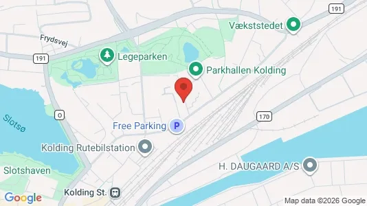 Erhvervslokaler til leje i Kolding - kort over placeringen