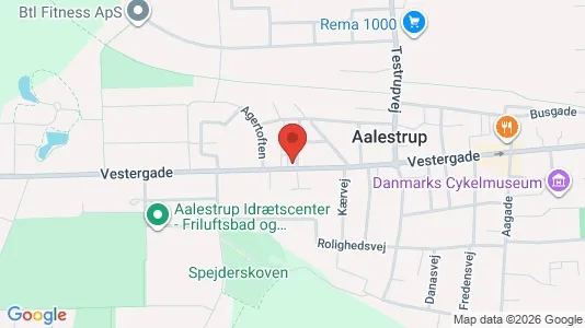 Erhvervslokaler til leje i Aalestrup - kort over placeringen