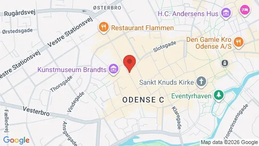 Erhvervslokaler til leje i Odense C - kort over placeringen