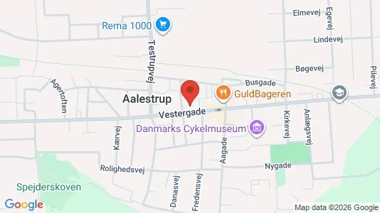Erhvervslokaler til leje i Aalestrup - kort over placeringen