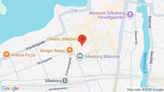 Erhvervslokaler til leje i Silkeborg - kort over placeringen