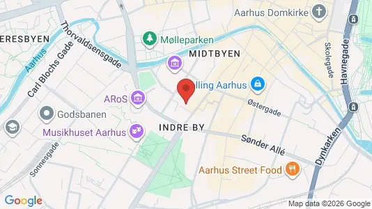 Erhvervslokaler til leje i Århus C - kort over placeringen